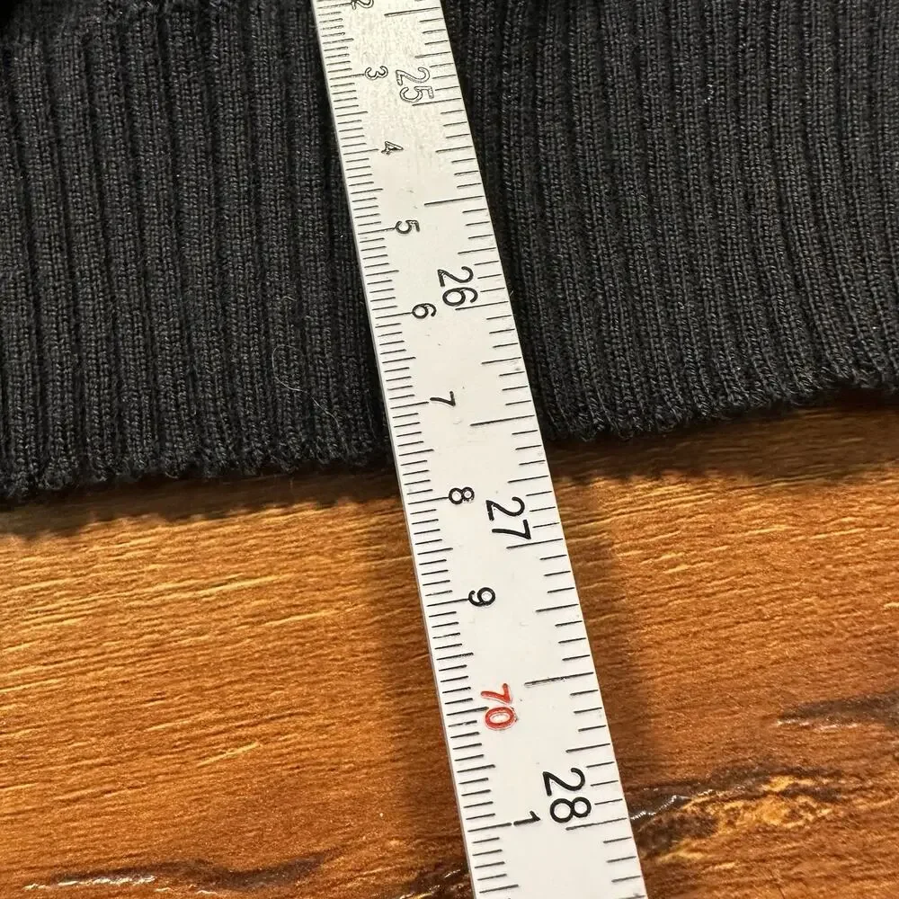 Vintage J Crew Oarsman Extra Fine Merino Wool Polo Shirt XL Black Italy Made